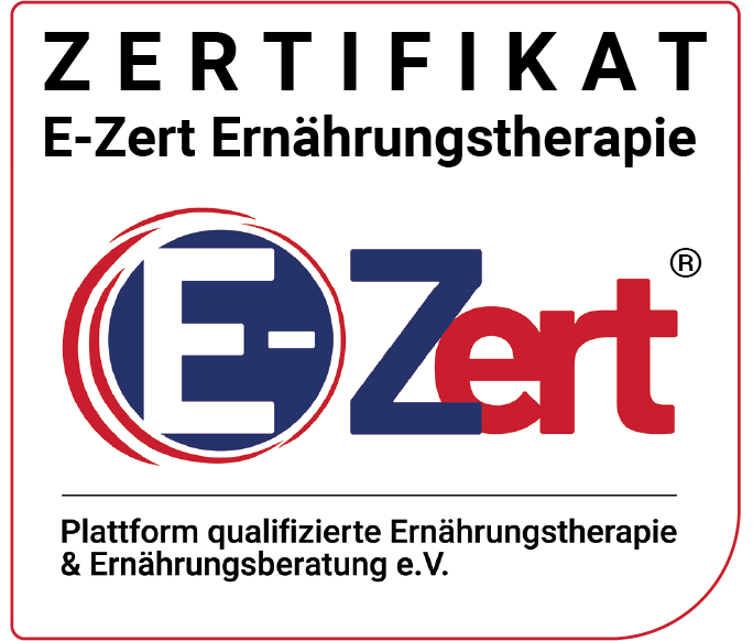 E-Zert-Logo Zertifizierte Fachkraft für Ernährungstherapie und Ernährungsberatung
